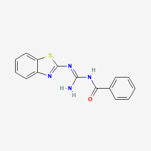 molecular formula C15H12N4OS B5704487 N-[(Z)-AMINO[(1,3-BENZOTHIAZOL-2-YL)AMINO]METHYLIDENE]BENZAMIDE 