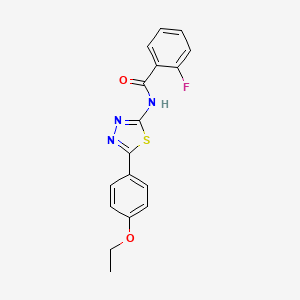 molecular formula C17H14FN3O2S B5704517 N-[5-(4-ethoxyphenyl)-1,3,4-thiadiazol-2-yl]-2-fluorobenzamide 
