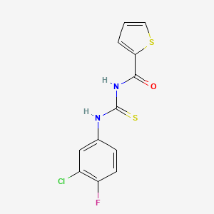 molecular formula C12H8ClFN2OS2 B5704521 N-[(3-chloro-4-fluorophenyl)carbamothioyl]thiophene-2-carboxamide 