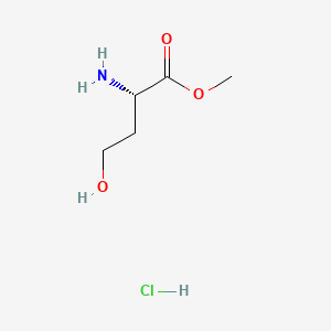 molecular formula C5H12ClNO3 B570453 (S)-Methyl 2-amino-4-hydroxybutanoate hydrochloride CAS No. 943654-96-4