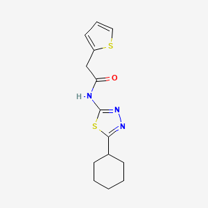 molecular formula C14H17N3OS2 B5704680 N-(5-cyclohexyl-1,3,4-thiadiazol-2-yl)-2-(thiophen-2-yl)acetamide 