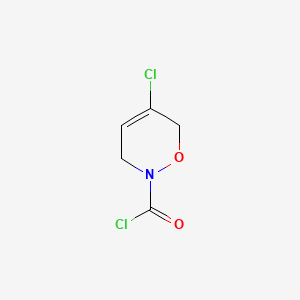 molecular formula C5H5Cl2NO2 B570474 5-Chloro-3,6-dihydro-2H-1,2-oxazine-2-carbonyl chloride CAS No. 124739-92-0