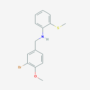 molecular formula C15H16BrNOS B5704883 N-[(3-bromo-4-methoxyphenyl)methyl]-2-methylsulfanylaniline 
