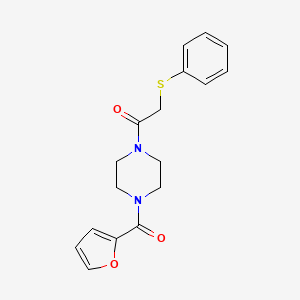 molecular formula C17H18N2O3S B5704887 1-[4-(FURAN-2-CARBONYL)PIPERAZIN-1-YL]-2-(PHENYLSULFANYL)ETHAN-1-ONE 