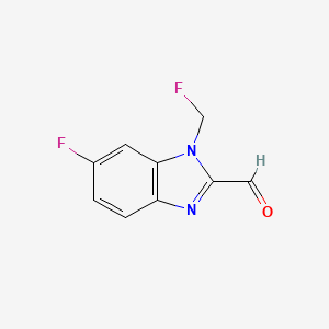 molecular formula C9H6F2N2O B570513 6-Fluoro-1-(fluoromethyl)-1H-benzo[d]imidazole-2-carbaldehyde CAS No. 118469-18-4