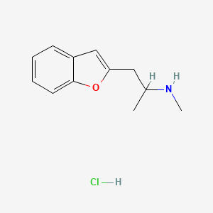 molecular formula C12H16ClNO B570516 2-(2-(Methylamino)propyl)benzofuran hydrochloride CAS No. 100389-74-0