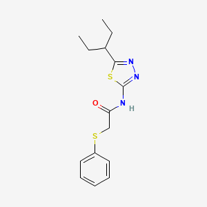 molecular formula C15H19N3OS2 B5705162 N-[5-(pentan-3-yl)-1,3,4-thiadiazol-2-yl]-2-(phenylsulfanyl)acetamide 