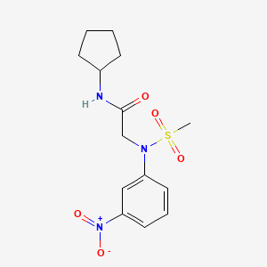 molecular formula C14H19N3O5S B5705226 N-cyclopentyl-N~2~-(methylsulfonyl)-N~2~-(3-nitrophenyl)glycinamide 