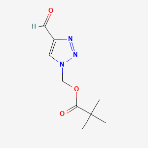 molecular formula C9H13N3O3 B570523 (4-Formyl-1H-1,2,3-triazol-1-yl)methyl pivalate CAS No. 1423037-50-6