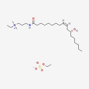 molecular formula C27H56N2O6S B570534 Ricinoleamidopropyl ethyldimonium ethosulfate CAS No. 112324-16-0