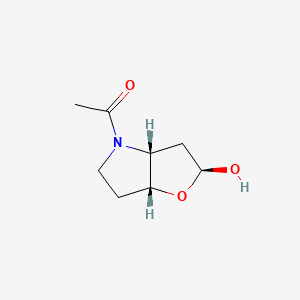 molecular formula C8H13NO3 B570546 1-((2S,3AR,6aR)-2-hydroxytetrahydro-2H-furo[3,2-b]pyrrol-4(5H)-yl)ethanone CAS No. 116050-86-3