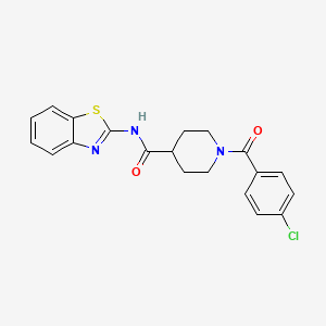 molecular formula C20H18ClN3O2S B5705478 N-(1,3-benzothiazol-2-yl)-1-(4-chlorobenzoyl)piperidine-4-carboxamide 