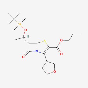 molecular formula C21H33NO5SSi B570561 丙-2-烯基 6-[1-[叔丁基(二甲基)甲硅烷基]氧基乙基]-7-氧代-2-(氧杂环丙-3-基)-4-硫杂-1-氮杂双环[3.2.0]庚-2-烯-3-羧酸酯 CAS No. 120705-71-7