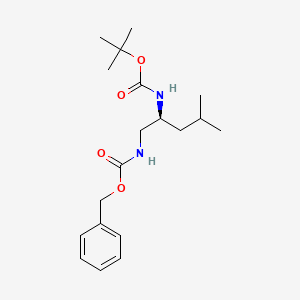 molecular formula C19H30N2O4 B570570 (S)-[2-[[(Tert-butoxy)carbonyl]amino]-4-methylpentyl]carbamic acid benzyl ester CAS No. 115654-39-2