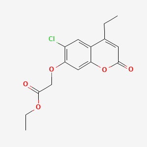 molecular formula C15H15ClO5 B5705745 ethyl 2-[(6-chloro-4-ethyl-2-oxo-2H-chromen-7-yl)oxy]acetate 