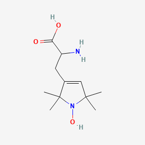 molecular formula C11H20N2O3 B570577 2-Amino-3-(1-hydroxy-2,2,5,5-tetramethylpyrrol-3-yl)propanoic acid CAS No. 123615-33-8