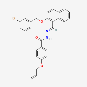molecular formula C28H23BrN2O3 B5705773 N-[(E)-[2-[(3-bromophenyl)methoxy]naphthalen-1-yl]methylideneamino]-4-prop-2-enoxybenzamide 