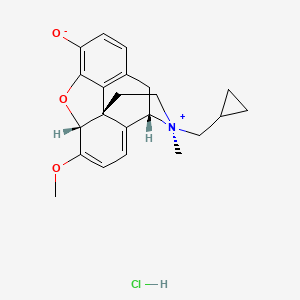 molecular formula C22H26ClNO3 B570578 (3S,4S,7aR,12bS)-3-(cyclopropylmethyl)-7-methoxy-3-methyl-2,4,7a,13-tetrahydro-1H-4,12-methanobenzofuro[3,2-e]isoquinolin-3-ium-9-olate;hydrochloride CAS No. 1253206-60-8