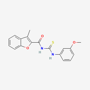 molecular formula C18H16N2O3S B5705794 N-[(3-methoxyphenyl)carbamothioyl]-3-methyl-1-benzofuran-2-carboxamide 