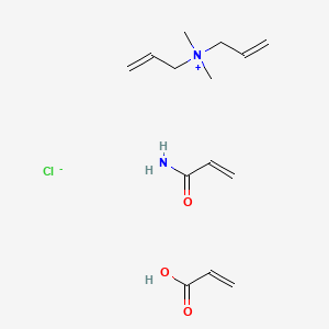 molecular formula C14H25ClN2O3 B570591 dimethyl-bis(prop-2-enyl)azanium;prop-2-enamide;prop-2-enoic acid;chloride CAS No. 25136-75-8