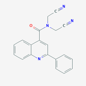 molecular formula C20H14N4O B5705919 N,N-bis(cyanomethyl)-2-phenylquinoline-4-carboxamide 