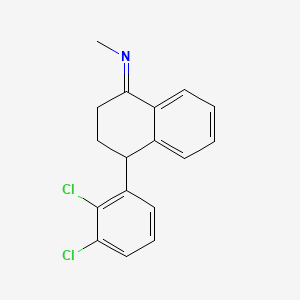 molecular formula C17H15Cl2N B570599 N-[4-(2,3-dichlorophenyl)-3,4-dihydro-1(2H)-naphthalenylidene]methanamine CAS No. 340830-05-9