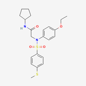molecular formula C22H28N2O4S2 B5705994 N-cyclopentyl-N~2~-(4-ethoxyphenyl)-N~2~-{[4-(methylsulfanyl)phenyl]sulfonyl}glycinamide 