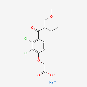 molecular formula C14H15Cl2NaO5 B570606 Sodium;2-[2,3-dichloro-4-[2-(methoxymethyl)butanoyl]phenoxy]acetate CAS No. 23146-73-8
