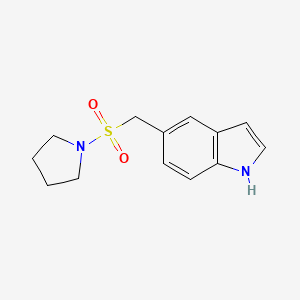 molecular formula C13H16N2O2S B570612 5-((Pyrrolidin-1-ylsulfonyl)methyl)-1H-indole CAS No. 1599442-14-4