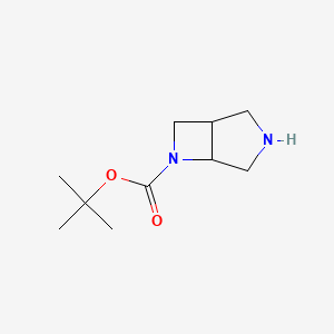 molecular formula C10H18N2O2 B570614 Tert-butyl 3,6-diazabicyclo[3.2.0]heptane-6-carboxylate CAS No. 122848-57-1