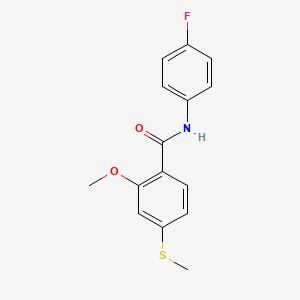 molecular formula C15H14FNO2S B5706149 N-(4-fluorophenyl)-2-methoxy-4-(methylsulfanyl)benzamide 