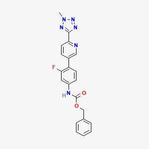 molecular formula C21H17FN6O2 B570619 benzyl (3-fluoro-4-(6-(2-methyl-2H-tetrazol-5-yl)pyridin-3-yl)phenyl)carbamate CAS No. 1220910-89-3