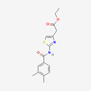 molecular formula C16H18N2O3S B5706221 ETHYL 2-[2-(3,4-DIMETHYLBENZAMIDO)-1,3-THIAZOL-4-YL]ACETATE 