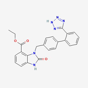molecular formula C24H20N6O3 B570625 O-Desetheyl Candesartan Ethyl Ester CAS No. 1225044-20-1