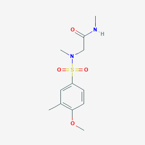 molecular formula C12H18N2O4S B5706273 N~2~-[(4-methoxy-3-methylphenyl)sulfonyl]-N,N~2~-dimethylglycinamide 