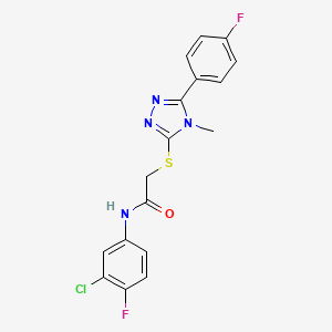 molecular formula C17H13ClF2N4OS B5706352 N-(3-chloro-4-fluorophenyl)-2-{[5-(4-fluorophenyl)-4-methyl-4H-1,2,4-triazol-3-yl]sulfanyl}acetamide 
