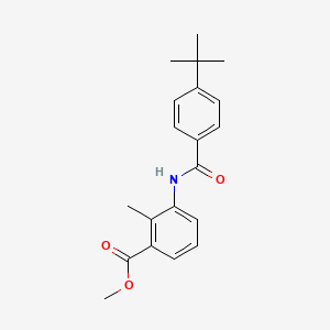molecular formula C20H23NO3 B5706416 Methyl 3-{[(4-tert-butylphenyl)carbonyl]amino}-2-methylbenzoate 