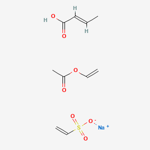 molecular formula C10H15NaO7S B570644 2-Butenoic acid, polymer with ethenyl acetate and sodium ethenesulfonate CAS No. 123774-71-0