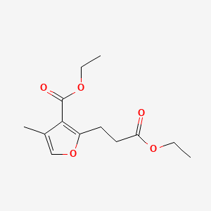 molecular formula C13H18O5 B570645 Ethyl 2-(3-ethoxy-3-oxopropyl)-4-methylfuran-3-carboxylate CAS No. 181866-83-1