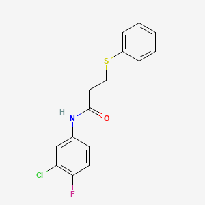 molecular formula C15H13ClFNOS B5706484 N-(3-chloro-4-fluorophenyl)-3-(phenylsulfanyl)propanamide 
