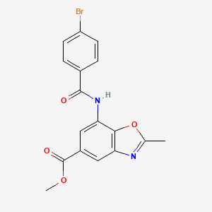 molecular formula C17H13BrN2O4 B5706541 METHYL 7-(4-BROMOBENZAMIDO)-2-METHYL-1,3-BENZOXAZOLE-5-CARBOXYLATE 