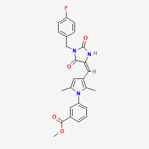 molecular formula C25H22FN3O4 B5706649 METHYL 3-(3-{[(4E)-1-[(4-FLUOROPHENYL)METHYL]-2,5-DIOXOIMIDAZOLIDIN-4-YLIDENE]METHYL}-2,5-DIMETHYL-1H-PYRROL-1-YL)BENZOATE 