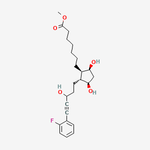 molecular formula C24H33FO5 B570666 methyl 7-[(1R,2R,3R,5S)-2-[5-(2-fluorophenyl)-3-hydroxypent-4-ynyl]-3,5-dihydroxycyclopentyl]heptanoate CAS No. 291303-34-9