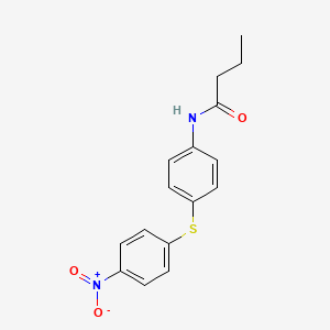 molecular formula C16H16N2O3S B5706721 N-{4-[(4-nitrophenyl)sulfanyl]phenyl}butanamide 