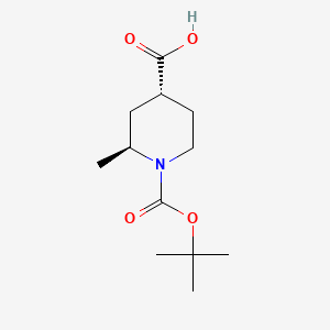 molecular formula C12H21NO4 B570681 (2S,4R)-1-叔丁氧羰基-2-甲基-哌啶-4-羧酸 CAS No. 1250957-28-8
