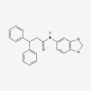 molecular formula C22H19NO3 B5706813 N-(2H-1,3-BENZODIOXOL-5-YL)-3,3-DIPHENYLPROPANAMIDE 