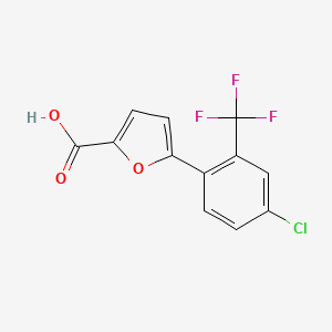 molecular formula C12H6ClF3O3 B570685 5-[4-Chloro-2-(trifluoromethyl)phenyl]furan-2-carboxylic acid CAS No. 1094391-72-6
