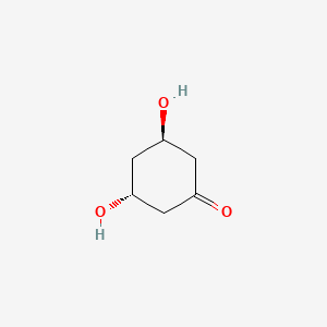 molecular formula C6H10O3 B570724 trans-(+/-)-3,5-Dihydroxy-cyclohexanone CAS No. 165523-04-6