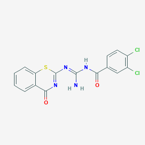 molecular formula C16H10Cl2N4O2S B5707264 N-[(E)-amino{[(2E)-4-oxo-3,4-dihydro-2H-1,3-benzothiazin-2-ylidene]amino}methylidene]-3,4-dichlorobenzamide CAS No. 356086-84-5