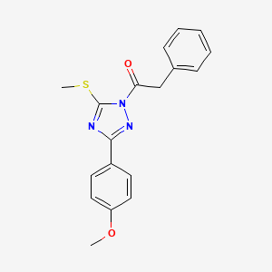 molecular formula C18H17N3O2S B5707271 1-[3-(4-Methoxyphenyl)-5-methylsulfanyl-1,2,4-triazol-1-yl]-2-phenylethanone 